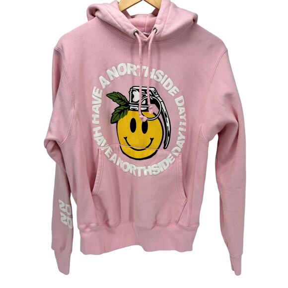 Champion Hoodie Womens Small Pink HAVE A NORTHSIDE DAY Pullover Reverse Weave - Picture 1 of 9